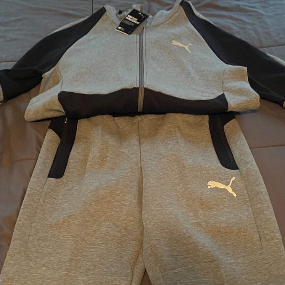 Puma Two-Tone Gray and Black Tracksuit